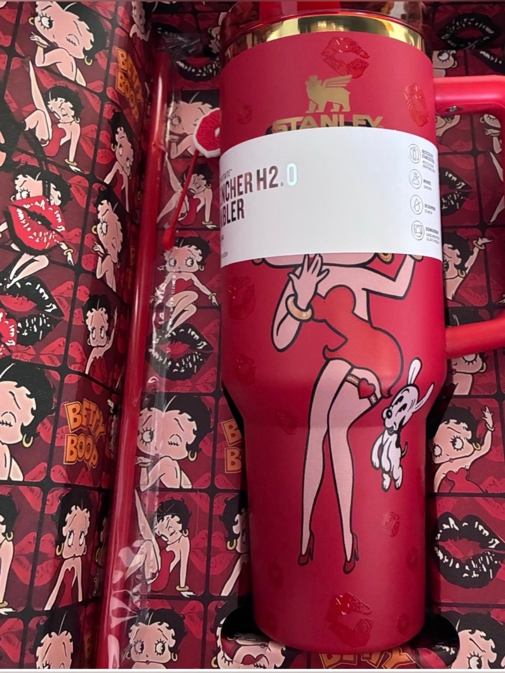 Stanley 1913 40oz flowstate quencher Betty boop red cup LoveShackFancy